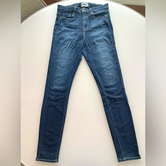 PAIGE High-Rise Skinny Jeans in Deep Blue | Size 28 - Picture 2 of 8